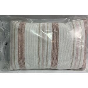 Target‎ Threshold Striped Lumbar Pillow Cover Rose Gold Beige White 12'X18"